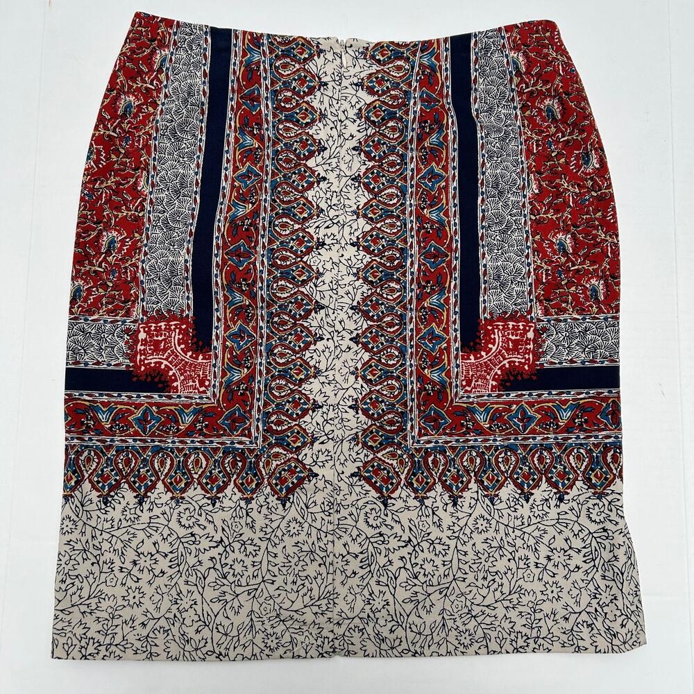 Lucky Brandt Skirt Knee Length Straight Pencil Zip Boho Paisley NWT Size Large